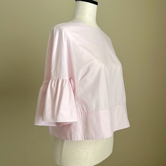 NWOT Laviniaturra - Bell Sleeve Crop Blouse - Italian Lux Tailoring - 42 / US 6 - Picture 2 of 10